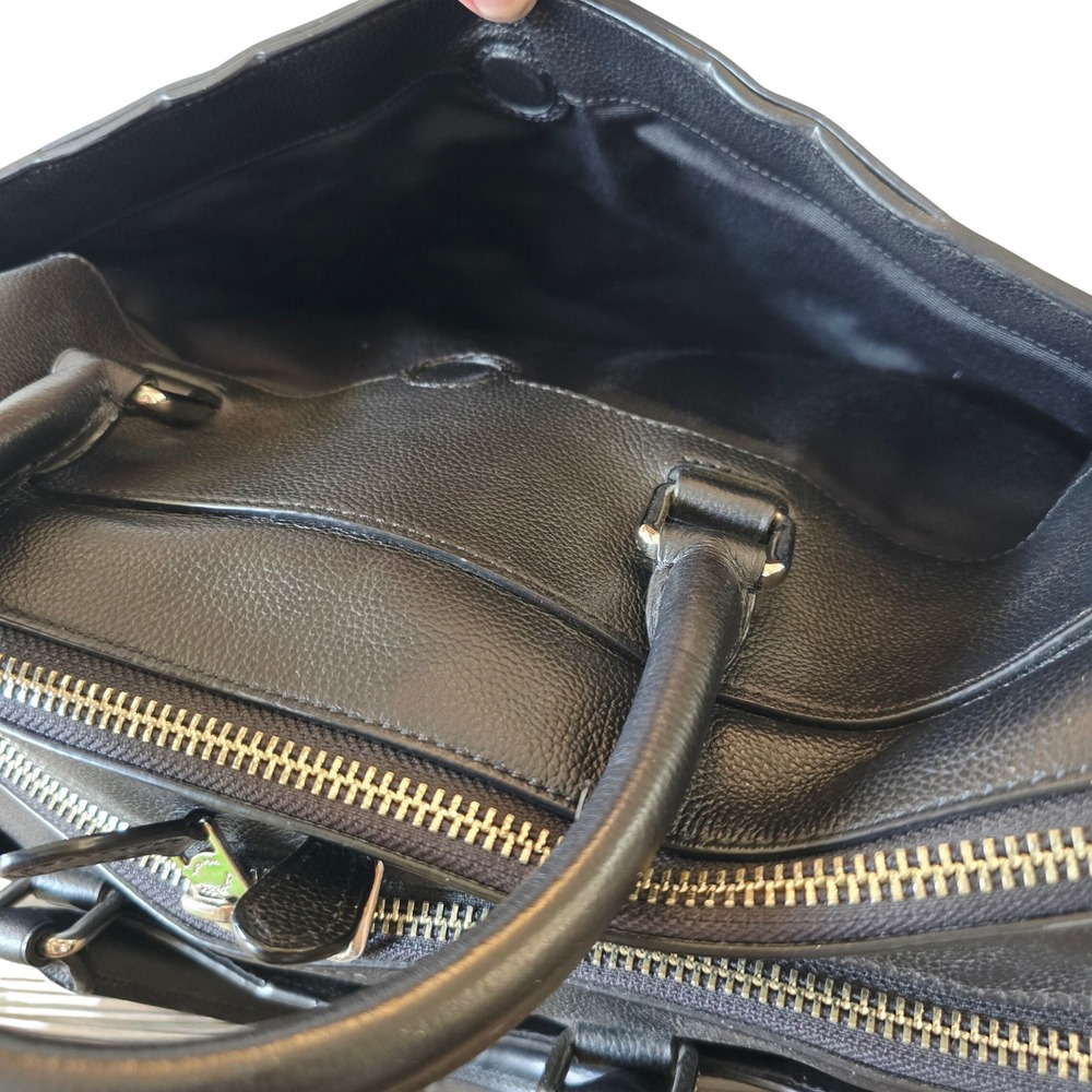 Coach Hamilton Briefcase Black Pebbled Leather Laptop Bag F72985 - Picture 8 of 13